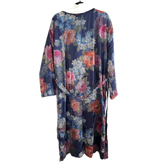 SCHLOSSBERG Floral Reversible Robe Dressing Gown Luxury Linens - Sz Medium - Picture 3 of 6